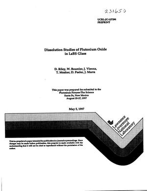 Dissolution studies of plutonium oxide in LaBS glass