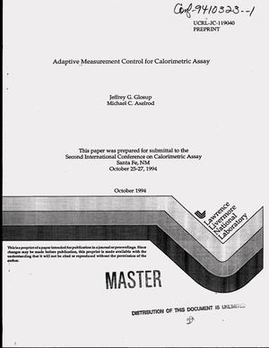Adaptive measurement control for calorimetric assay