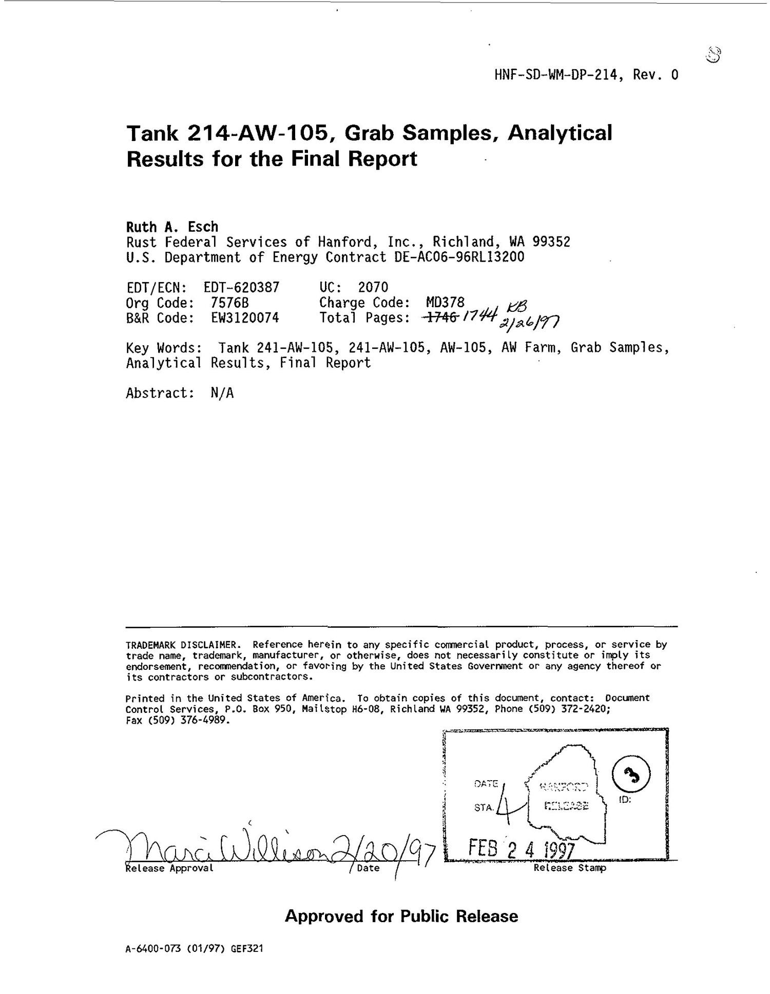 Tank 214-AW-105, grab samples, analytical results for the finalreport
                                                
                                                    [Sequence #]: 2 of 436
                                                