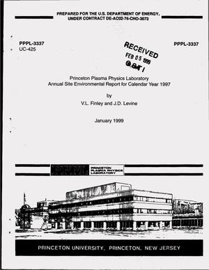 Princeton Plasma Physics Laboratory Annual Site Environmental Report for Calendar Year 1997