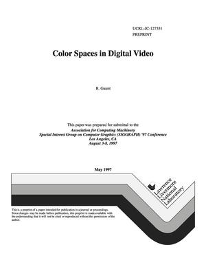 Color spaces in digital video