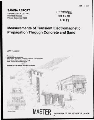 Measurements of transient electromagnetic propagation through concrete and sand