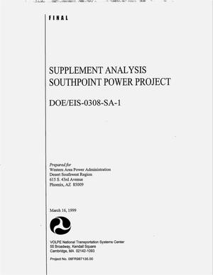 Supplement analysis, Southpoint power project
