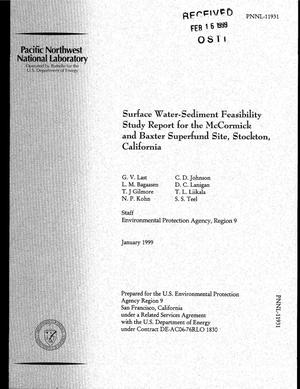 Surface Water-Sediment Feasibility Study Report for the McCormick and Baxter Superfund Site, Stockton, California
