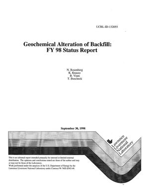 Geochemical alteration of backfill FY98 status report