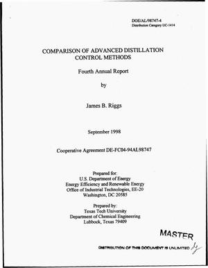 Comparison of advanced distillation control methods. Fourth annual report