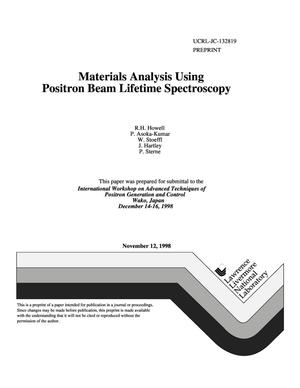 Materials analysis using positron beam lifetime spectroscopy
