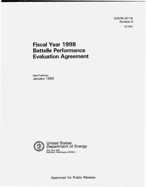 The FY 1998 Battelle performance evaluation and incentive fee agreement