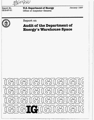 Audit of Department of Energy`s warehouse space