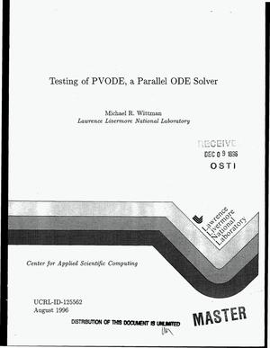 Testing of PVODE, a parallel ODE solver
