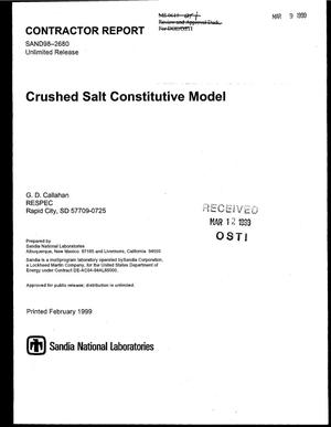 Crushed Salt Constitutive Model