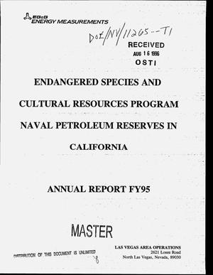 Endangered species and cultural resources program, Naval Petroleum Reserves in California: Annual report FY95