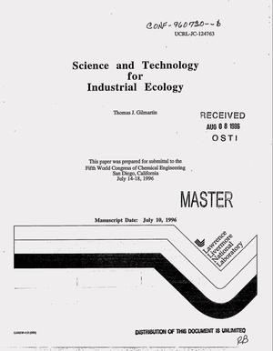 Science and technology for industrial ecology