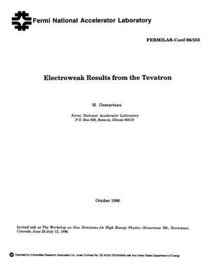 Electroweak physics results from the Tevatron