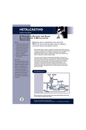 Metalcasting: A Process to Recover and Reuse Sulfur Dioxide Used in Forming Cold Box Molds for Metalcasting