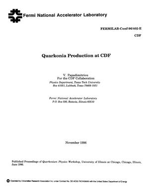 Quarkonia production at CDF