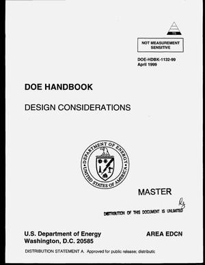 DOE handbook: Design considerations