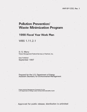 Pollution prevention/waste minimization program 1998 fiscal year work plan - WBS 1.11.2.1