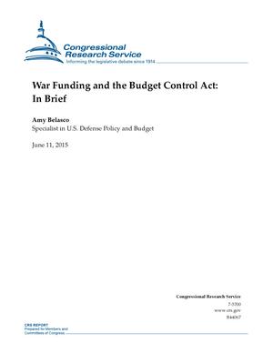 War Funding and the Budget Control Act: In Brief