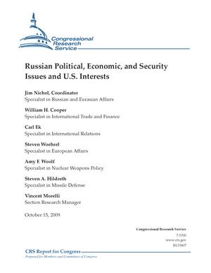 Primary view of object titled 'Russian Political, Economic, and Security Issues and U.S. Interests'.