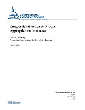 Congressional Action on FY2016 Appropriations Measures