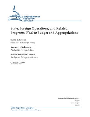 State, Foreign Operations, and Related Programs: FY2010 Budget and Appropriations