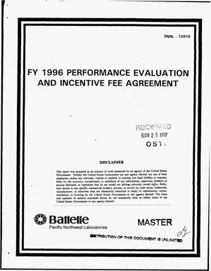 FY 1996 performance evaluation and incentive fee agreement for the Pacific Northwest National Laboratory