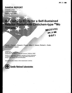 A Feasibility Study for a Self-Sustained Reactor Fueled with Cintichem-Type (99)Mo Targets