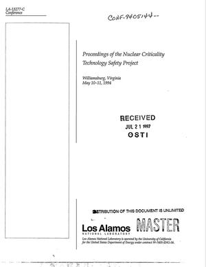 Proceedings of the nuclear criticality technology safety project