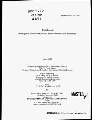 Investigation of moisture-induced embrittlement of iron aluminides. Final report