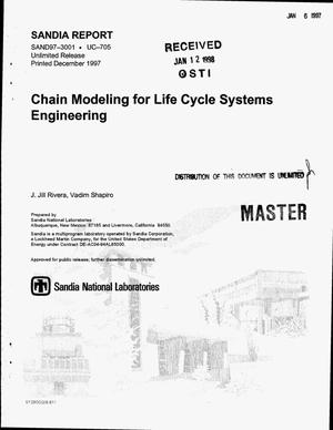 Chain modeling for life cycle systems engineering