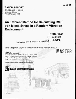 An efficient method for calculating RMS von Mises stress in a random vibration environment