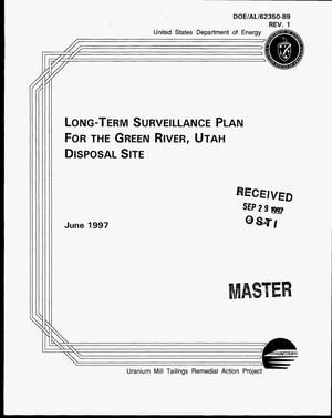 Long-term surveillance plan for the Green River, Utah, disposal site