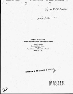 Flywheel electric battery. Final report, June 12, 1995--January 16, 1997