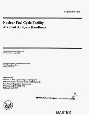 Nuclear fuel cycle facility accident analysis handbook