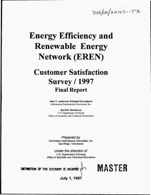 Energy Efficiency and Renewable Energy Network (EREN) customer satisfaction survey, 1997. Final report