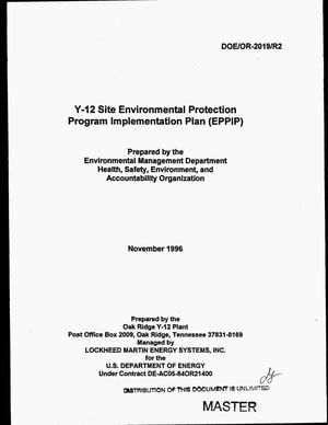 Y-12 Site environmental protection program implementation plan (EPPIP)