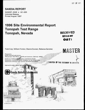 1996 Site environmental report Tonopah test range Tonopah, Nevada