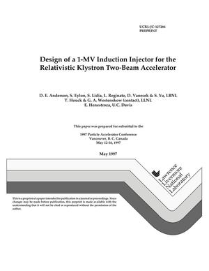 Design of a 1-MV induction injector for the Relativistic Klystron Two-Beam Accelerator