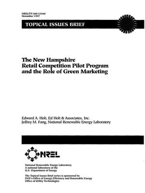 The New Hampshire retail competition pilot program and the role of green marketing