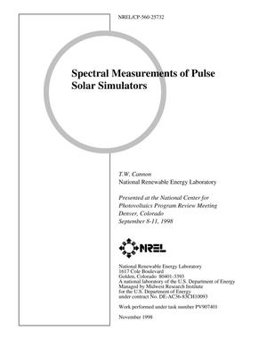 Spectral Measurements of Pulse Solar Simulators
