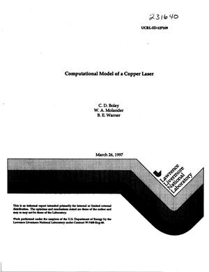 Computational model of a copper laser
