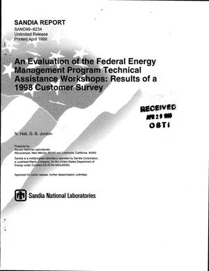 An Evaluation of the Federal Energy Management Program Technical Assistance Workshops: Results of a 1998 Customer Survey