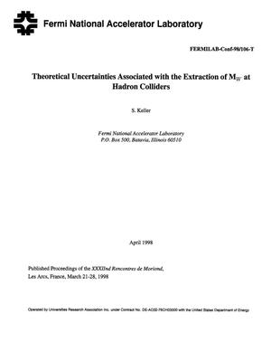 Theoretical uncertainties associated with the extraction of M{sub W} at hadron colliders