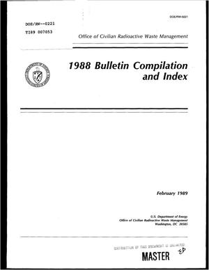 1988 Bulletin compilation and index