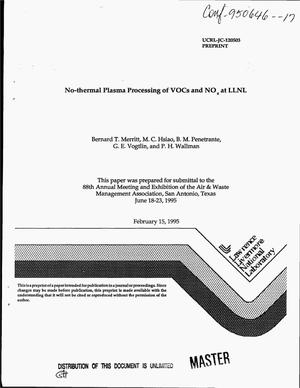 No-thermal plasma processing of VOCs and NO{sub x} at LLNL