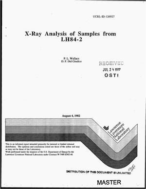 X-ray analysis of samples from LH84-2