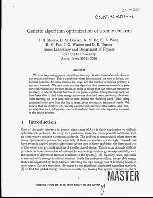 Genetic algorithm optimization of atomic clusters