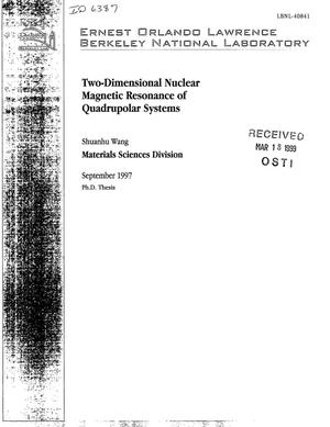 Two-dimensional nuclear magnetic resonance of quadrupolar systems