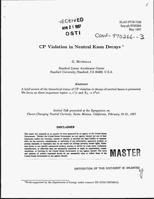 CP violation in neutral kaon decays